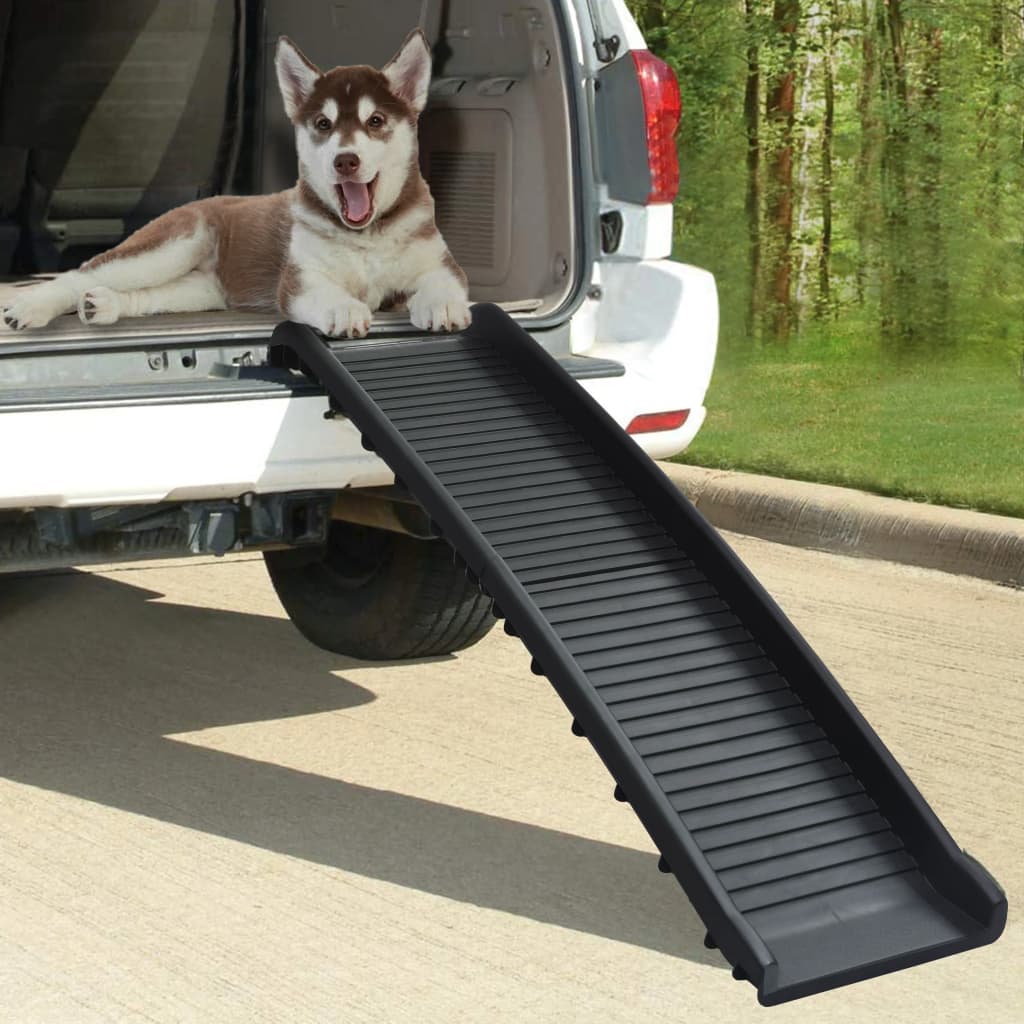 vidaXL Folding Dog Ramp Black 61.2"x15.7"x6.1"