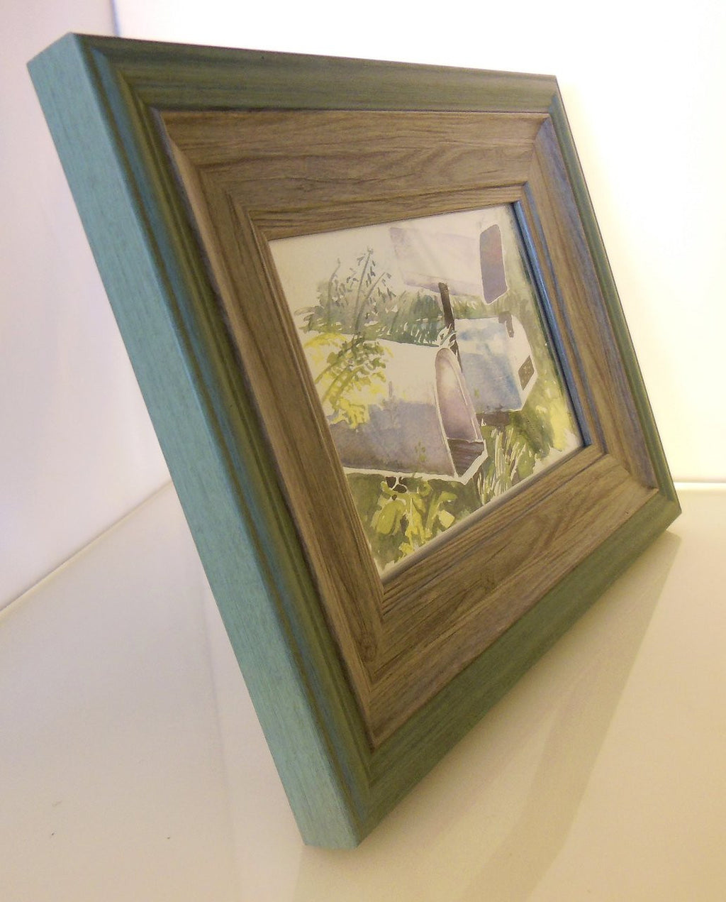 Home Sweet Home. Watercolor mailboxes.  Framed art